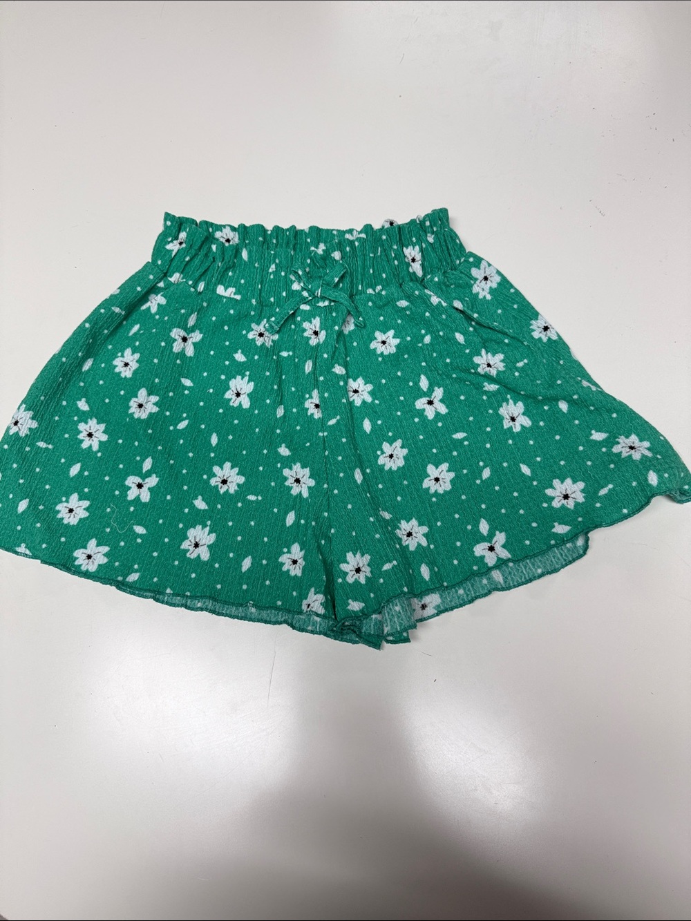 Zara Kids Girls Green Floral Summer Shorts